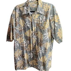Vintage Campia Moda Size Large Hawaiian 100% Cotton Shirt Floral